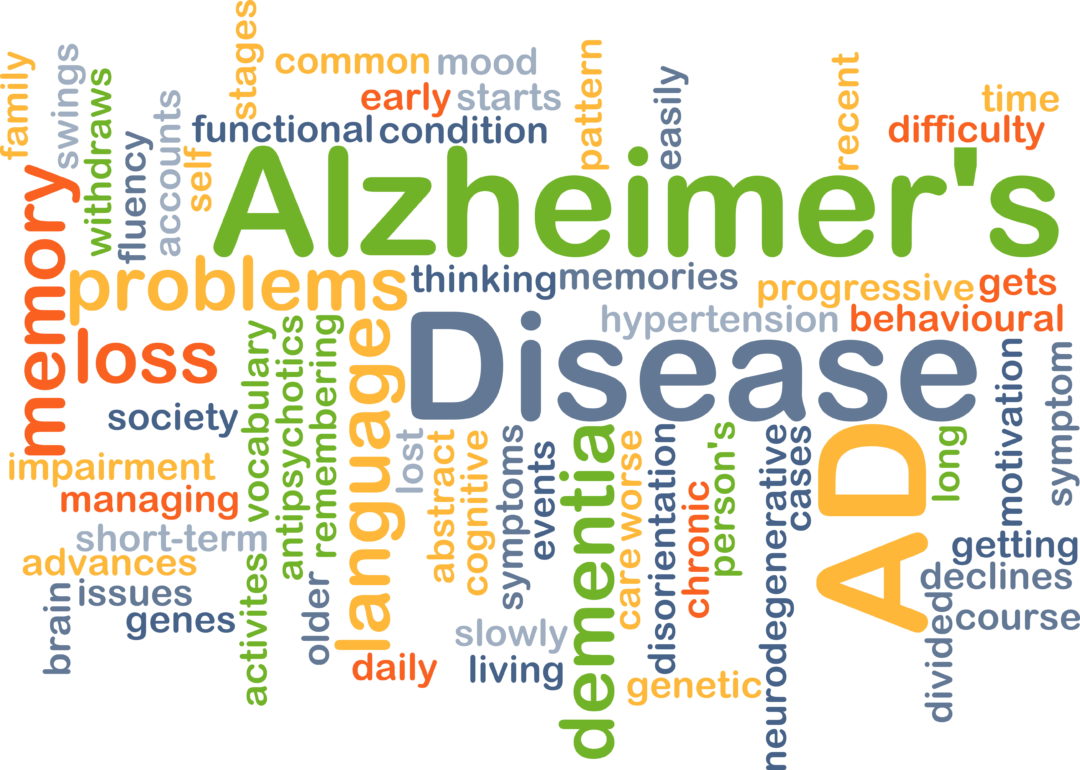 Background concept wordcloud illustration of Alzheimer’s disease