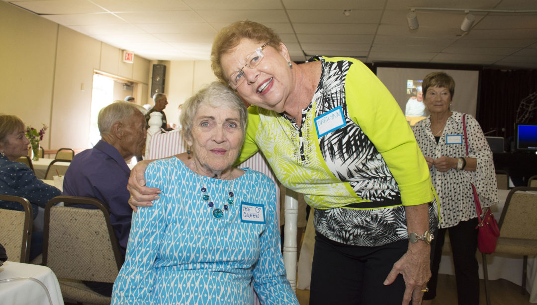 Long time friends of 50 years celebrate Mary's life at her big a-wake.