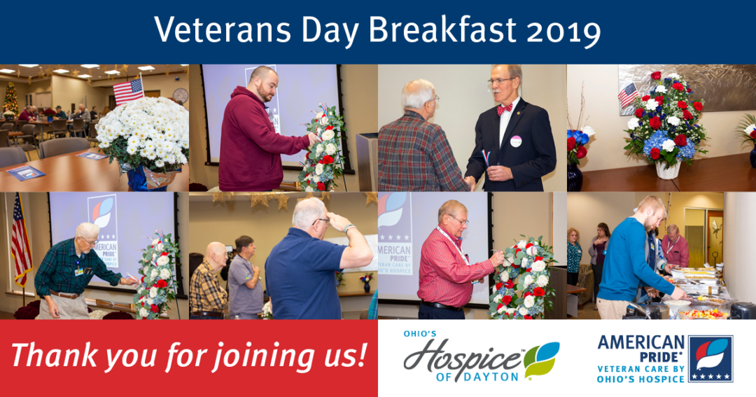 Ohio’s Hospice Of Dayton Recognizes Veteran Volunteers And Staff At American Pride® Veteran Honor Breakfast